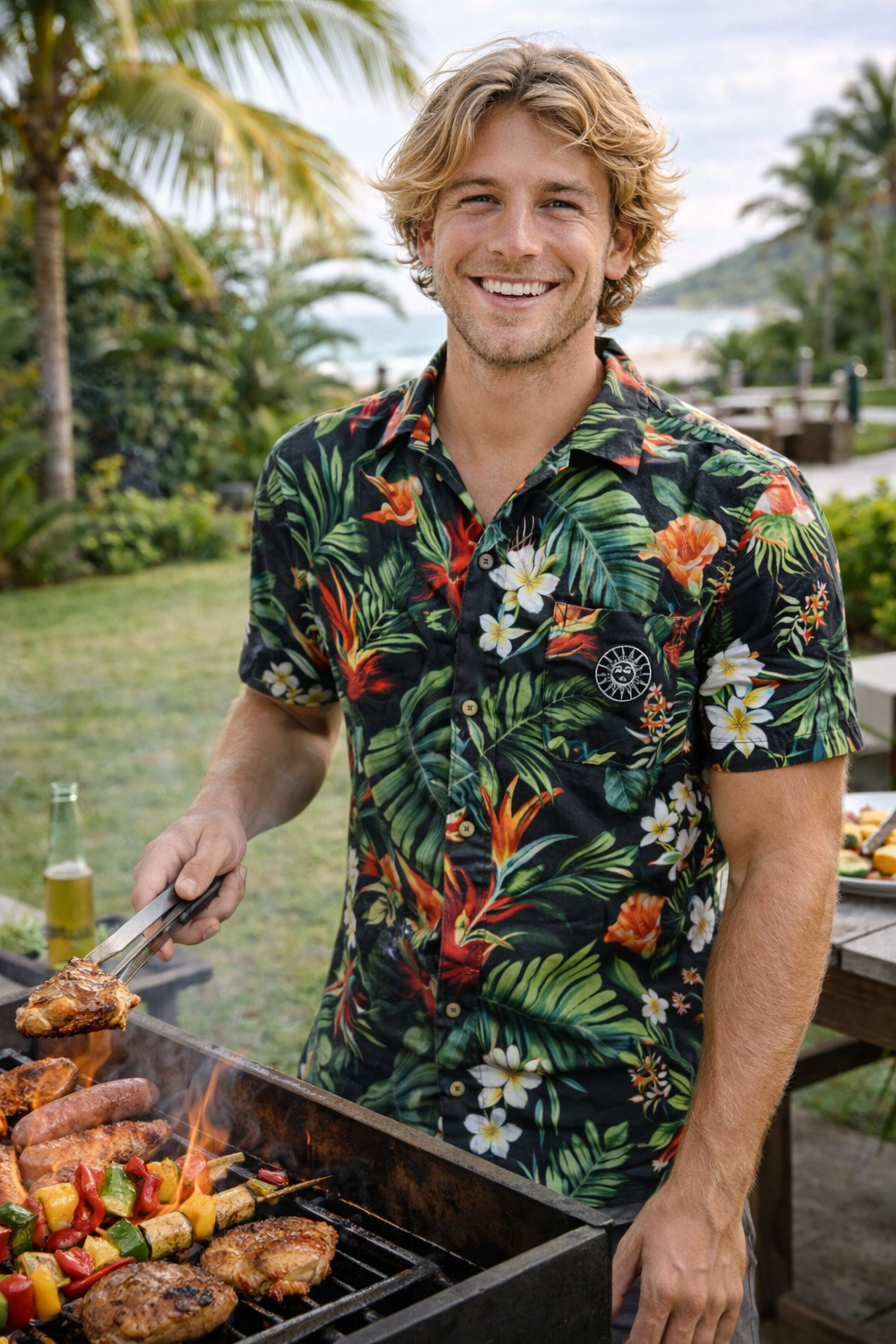 Solace Men's Tropicana Button up Shirt