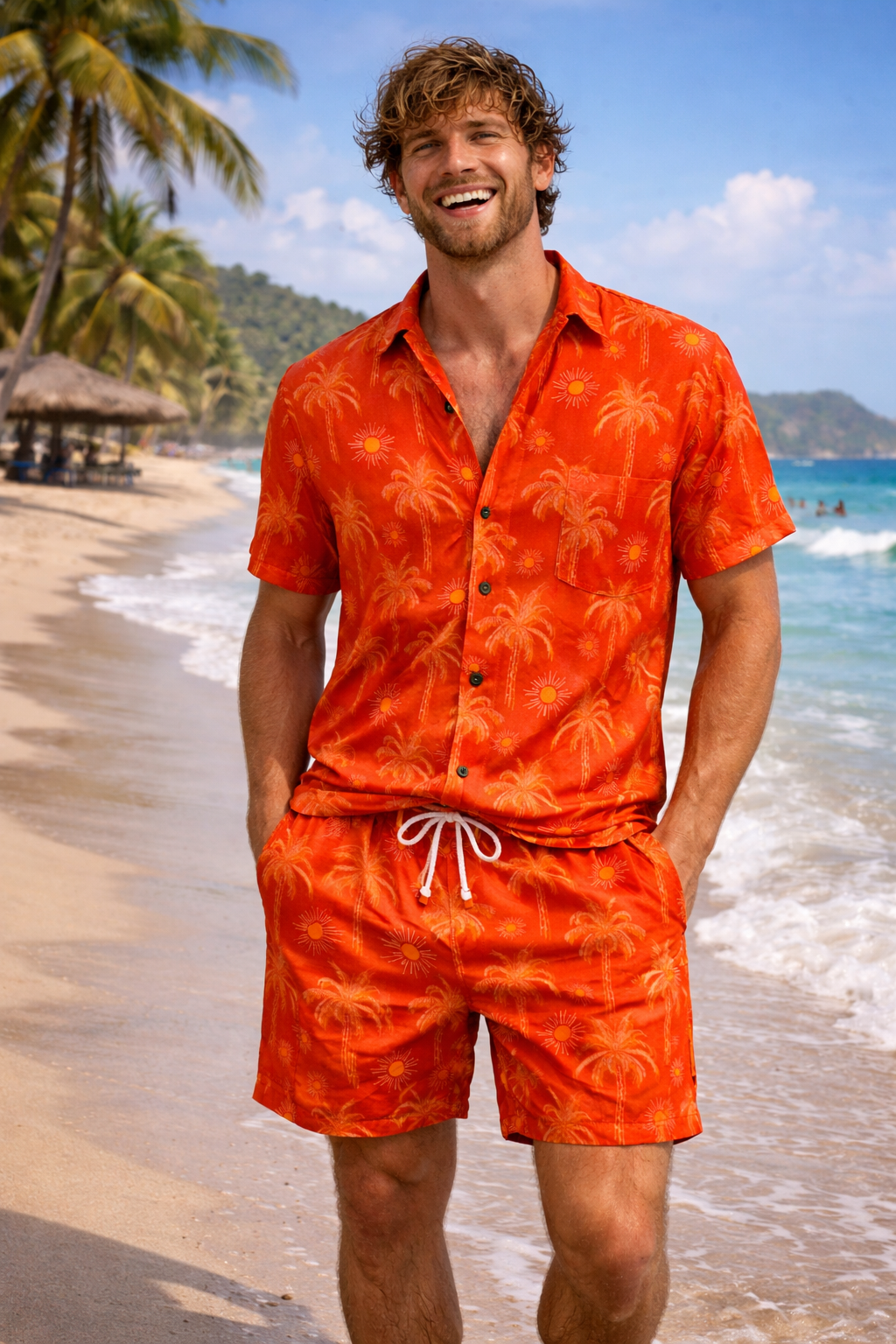 Solace Men's Rusty Palms Button up Shirt