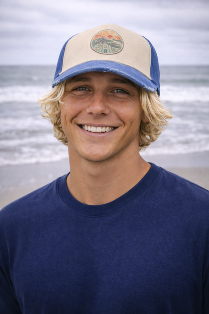 Solace - Everythings better with salt vintage distressed trucker cap - Royal Blue