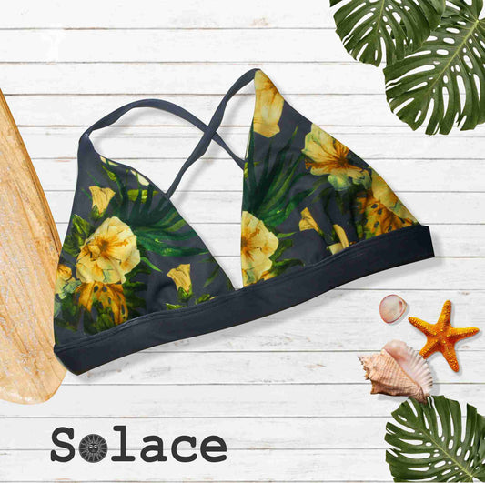 Solace Aloha Reversible Halter Style X back Bikini Top