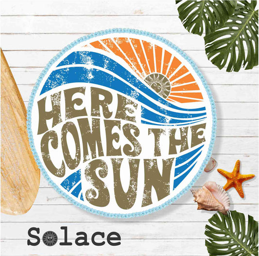 Solace Here Comes The Sun Round Microfiber Towel