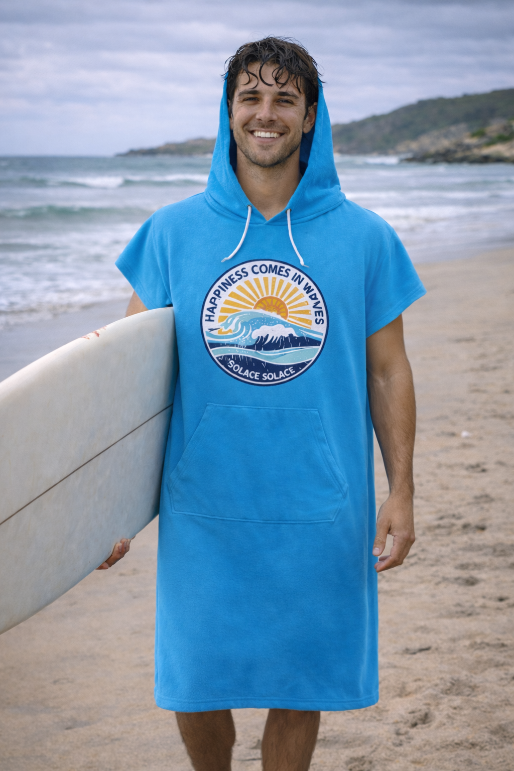 Solace Happiness comes in waves Poncho Hooded Towels