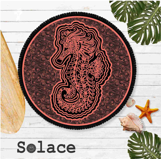 Solace Seahorse Round Microfiber Towels