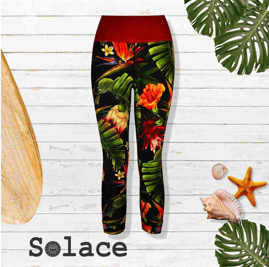 Solace Tropicana Print Three Quarter legging