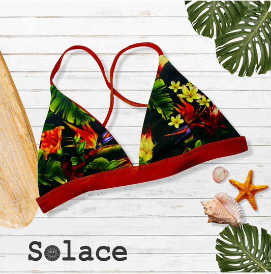 Solace Tropicana Reversible Halter Style X back Bikini Top