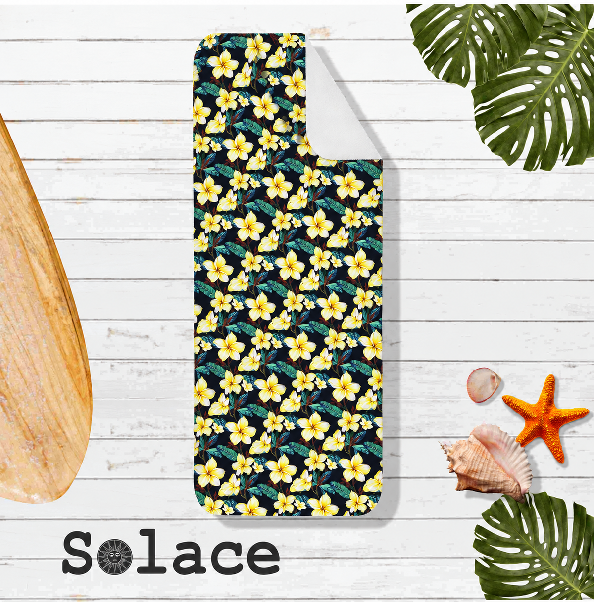 Solace Ohana microfiber training towel - matching button-up print